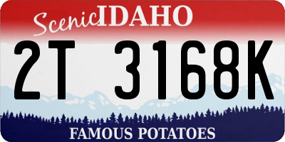 ID license plate 2T3168K