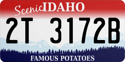 ID license plate 2T3172B