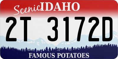 ID license plate 2T3172D
