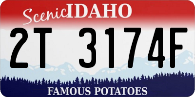 ID license plate 2T3174F