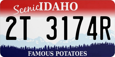 ID license plate 2T3174R