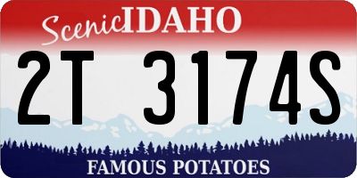 ID license plate 2T3174S