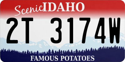 ID license plate 2T3174W