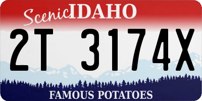 ID license plate 2T3174X