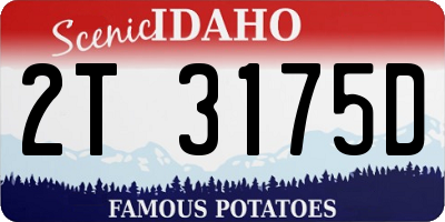 ID license plate 2T3175D