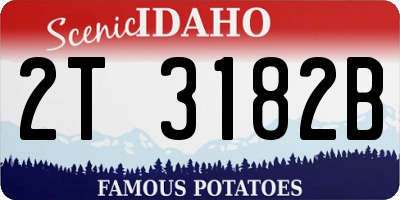 ID license plate 2T3182B