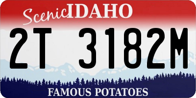 ID license plate 2T3182M