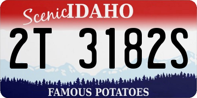 ID license plate 2T3182S