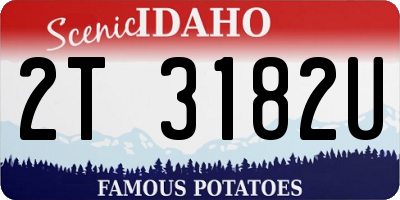 ID license plate 2T3182U