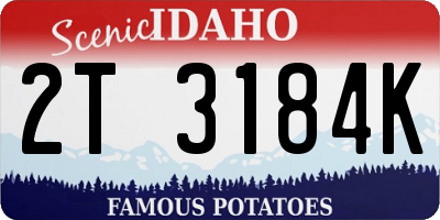 ID license plate 2T3184K
