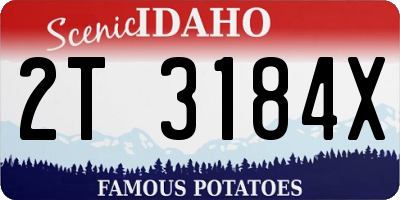 ID license plate 2T3184X