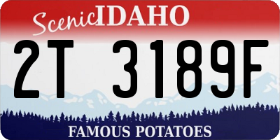 ID license plate 2T3189F