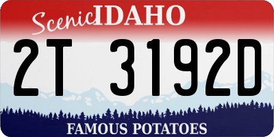 ID license plate 2T3192D