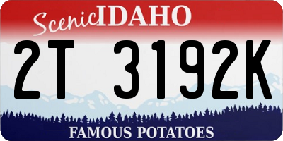 ID license plate 2T3192K