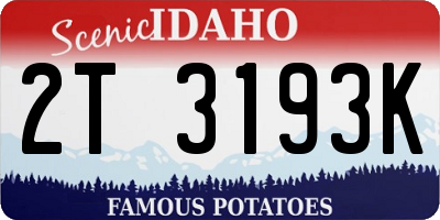 ID license plate 2T3193K