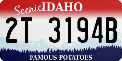 ID license plate 2T3194B