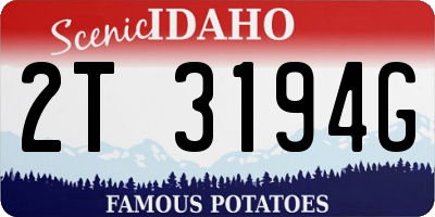 ID license plate 2T3194G