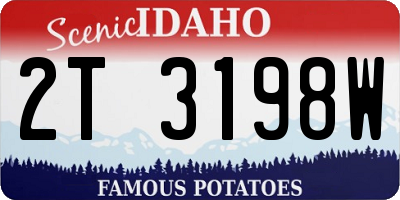ID license plate 2T3198W