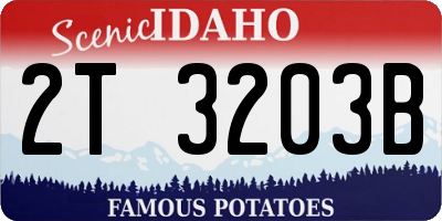 ID license plate 2T3203B
