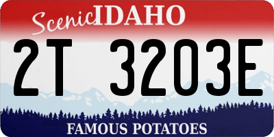 ID license plate 2T3203E