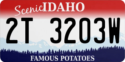 ID license plate 2T3203W
