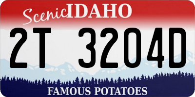 ID license plate 2T3204D