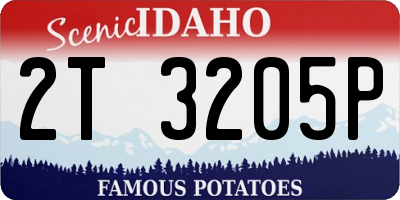 ID license plate 2T3205P