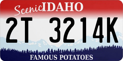 ID license plate 2T3214K