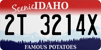 ID license plate 2T3214X