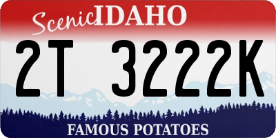 ID license plate 2T3222K