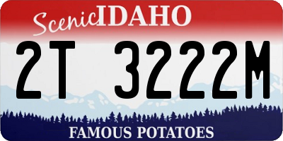 ID license plate 2T3222M
