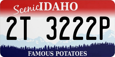 ID license plate 2T3222P