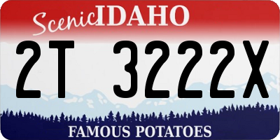 ID license plate 2T3222X