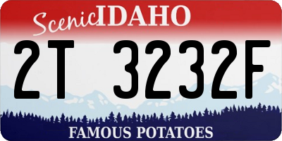 ID license plate 2T3232F