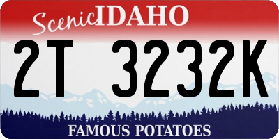 ID license plate 2T3232K