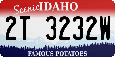 ID license plate 2T3232W