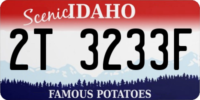 ID license plate 2T3233F
