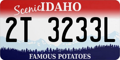 ID license plate 2T3233L