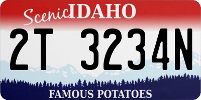 ID license plate 2T3234N