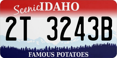 ID license plate 2T3243B