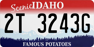 ID license plate 2T3243G