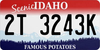 ID license plate 2T3243K