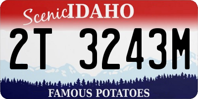 ID license plate 2T3243M
