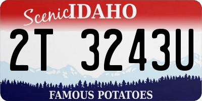 ID license plate 2T3243U