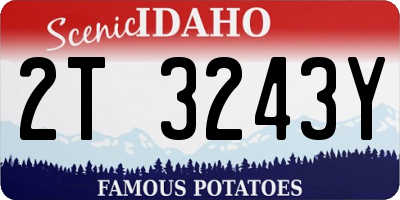 ID license plate 2T3243Y