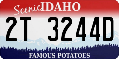 ID license plate 2T3244D
