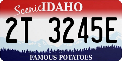 ID license plate 2T3245E