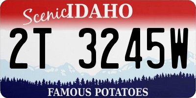 ID license plate 2T3245W