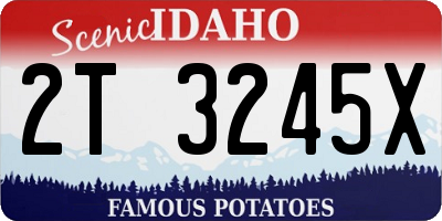 ID license plate 2T3245X