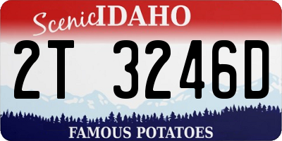 ID license plate 2T3246D